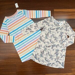 BNWT Old Navy Colourful Striped and Unicorn Print Nightgowns